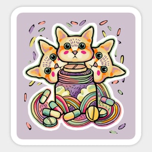 TRIPle cat Sticker